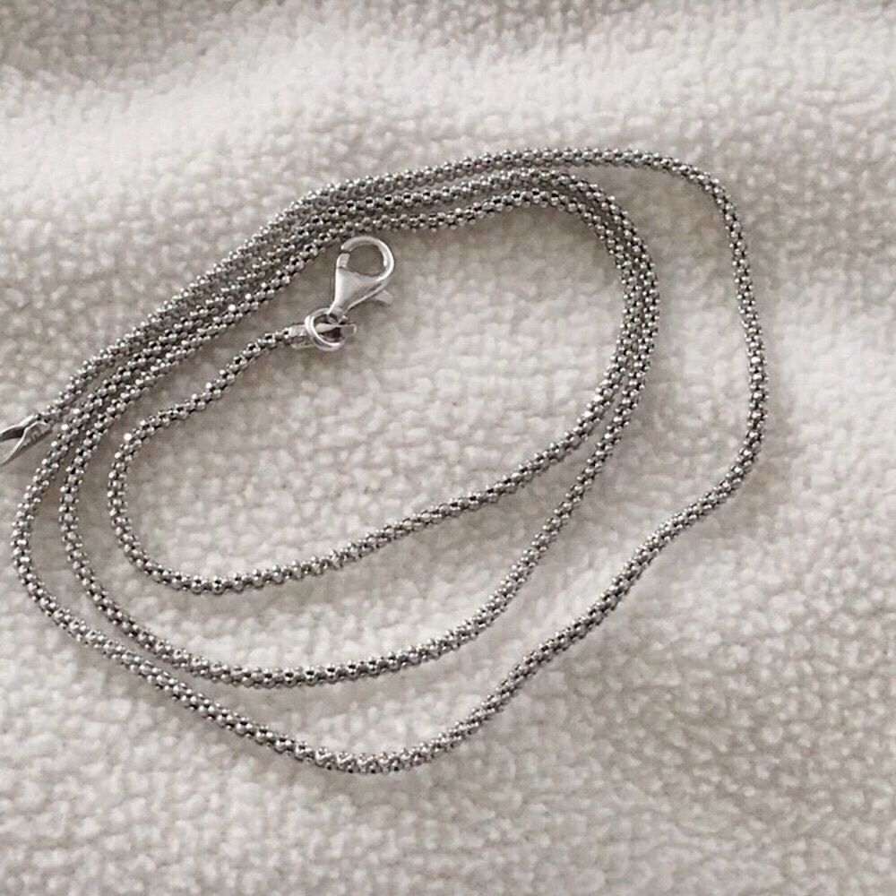 Sterling Silver Oxidized 925 Popcorn Necklace 18inches